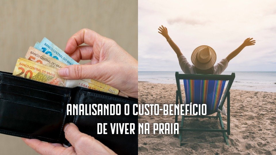 Carteira na mão e uma pessoa numa cadeira de praia